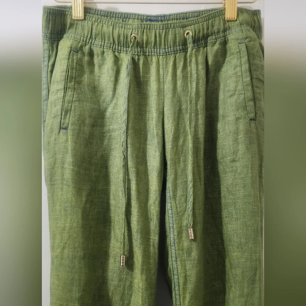 Lilly Pulitzer Green Linen Pants, Size XXS.‎